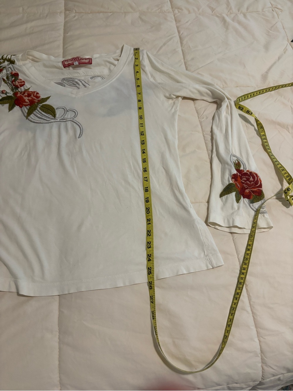 Johnny Was Bell Sleeve Embroidered T Shirt - Picture 9 of 10